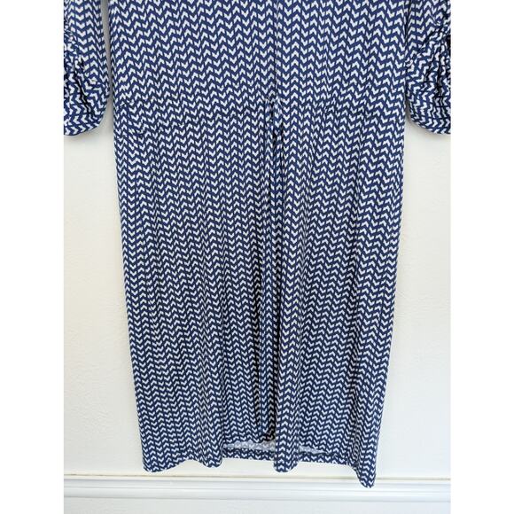 Veronica M Midi Dress Chevron Tied Vacation Tropical Beach Blue White Size XS - Picture 4 of 12